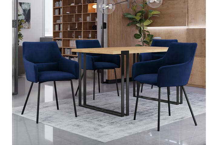 Ruokatuoli Glenarm - Musta/sininen - Ruokapöydän tuolit
