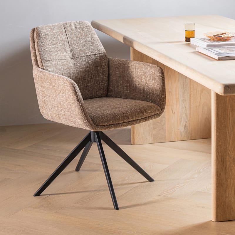 Ruokatuoli Grant pyörivällä toiminnolla - Hiekka melange - Huonekalut - Tuoli & nojatuoli - Ruokapöydän tuolit