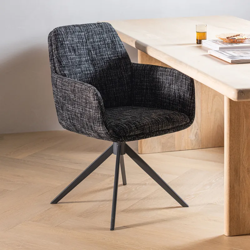 Ruokatuoli Grant pyörivällä toiminnolla - Musta - Huonekalut - Tuoli & nojatuoli - Ruokapöydän tuolit