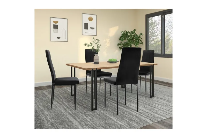 Ruokatuoli ilman käsinojia Loft24 Ruokatuoli Kelly musta, sametti Svart, undefined