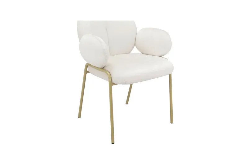 Ruokatuoli Iwama 2 osaa Kermanvärinen sametti - Kermanvärinen sametti - Huonekalut - Tuoli & nojatuoli - Ruokapöydän tuolit