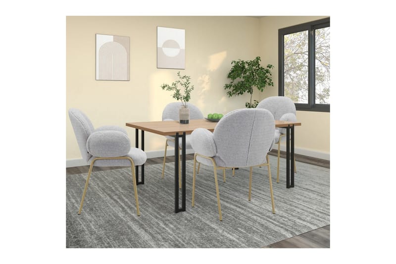 Ruokatuoli Iwama 2 osaa Vaaleanharmaa Teddy - Vaaleanharmaa Teddy - Huonekalut - Tuoli & nojatuoli - Ruokapöydän tuolit