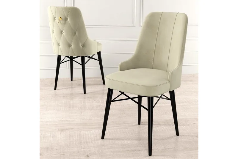 Ruokatuoli Jandela Kerma / Musta - Kerma / Musta - Huonekalut - Tuoli & nojatuoli - Ruokapöydän tuolit