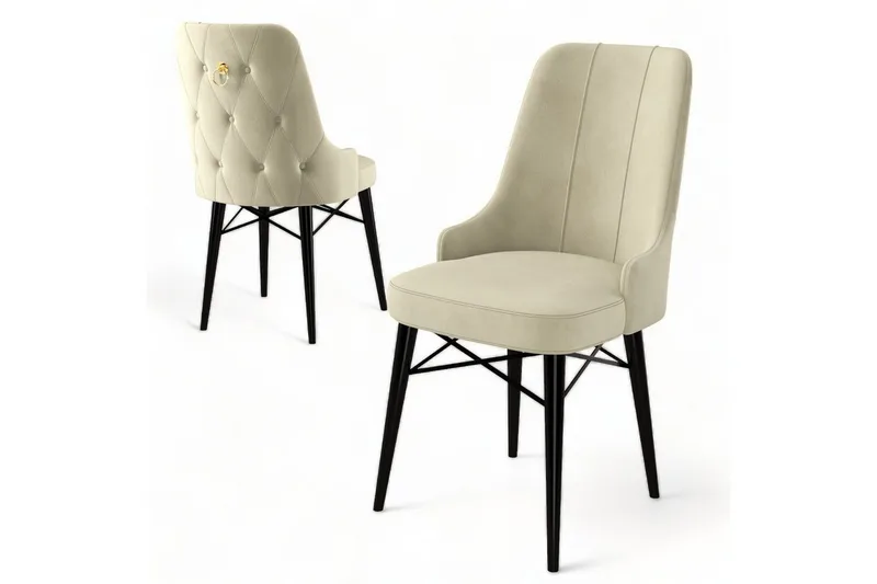 Ruokatuoli Jandela Kerma / Musta - Kerma / Musta - Huonekalut - Tuoli & nojatuoli - Ruokapöydän tuolit