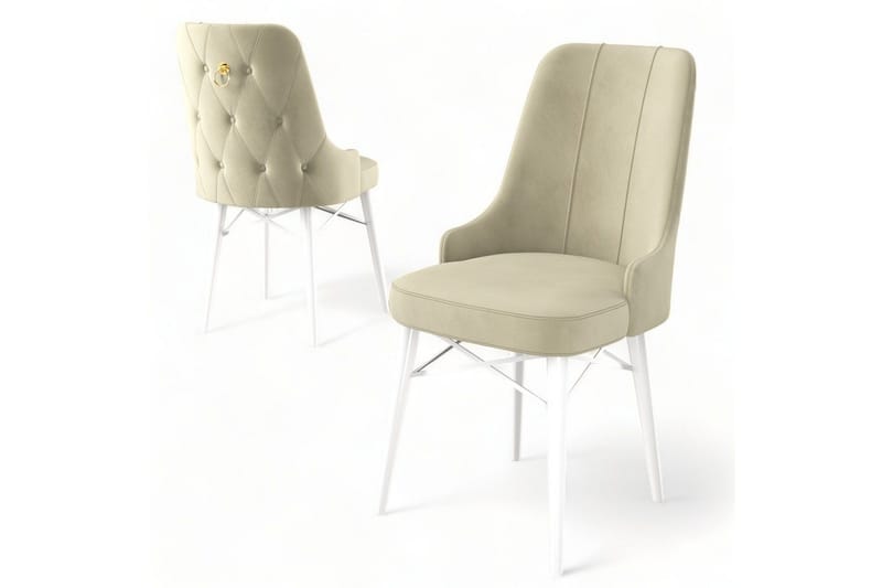 Ruokatuoli Jandela Kermanvärinen / Valkoinen - Kermanvärinen / Valkoinen - Huonekalut - Tuoli & nojatuoli - Ruokapöydän tuolit