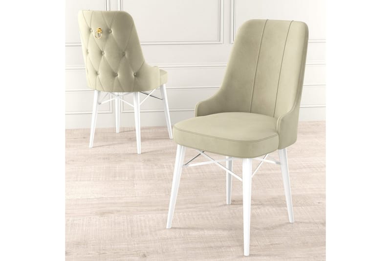 Ruokatuoli Jandela Kermanvärinen / Valkoinen - Kermanvärinen / Valkoinen - Huonekalut - Tuoli & nojatuoli - Ruokapöydän tuolit