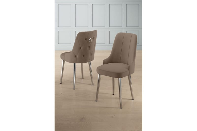 Ruokatuoli Jebi Cappuccino / kromi - Cappuccino / kromi - Huonekalut - Tuoli & nojatuoli - Ruokapöydän tuolit