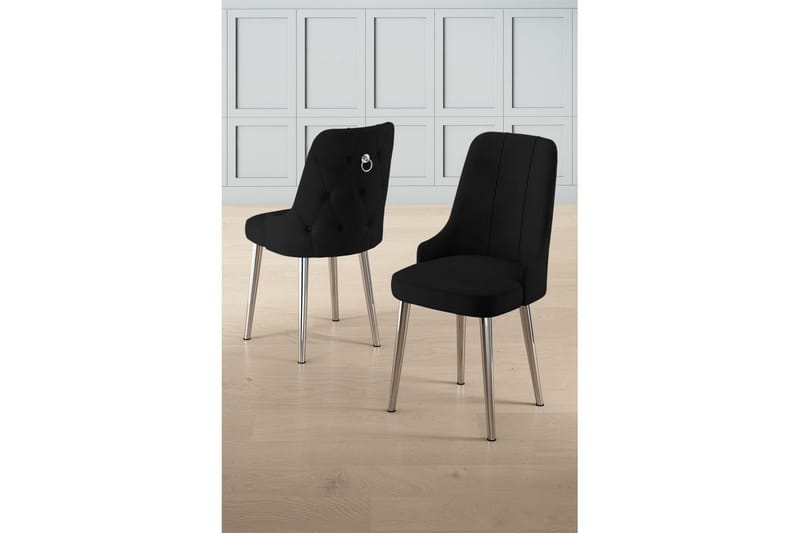 Ruokatuoli Jebi Musta / Kromi - Musta / Kromi - Huonekalut - Tuoli & nojatuoli - Ruokapöydän tuolit