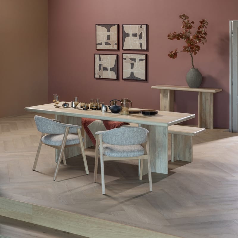 Ruokatuoli käsinojilla Tunar, Luonnonväri melange