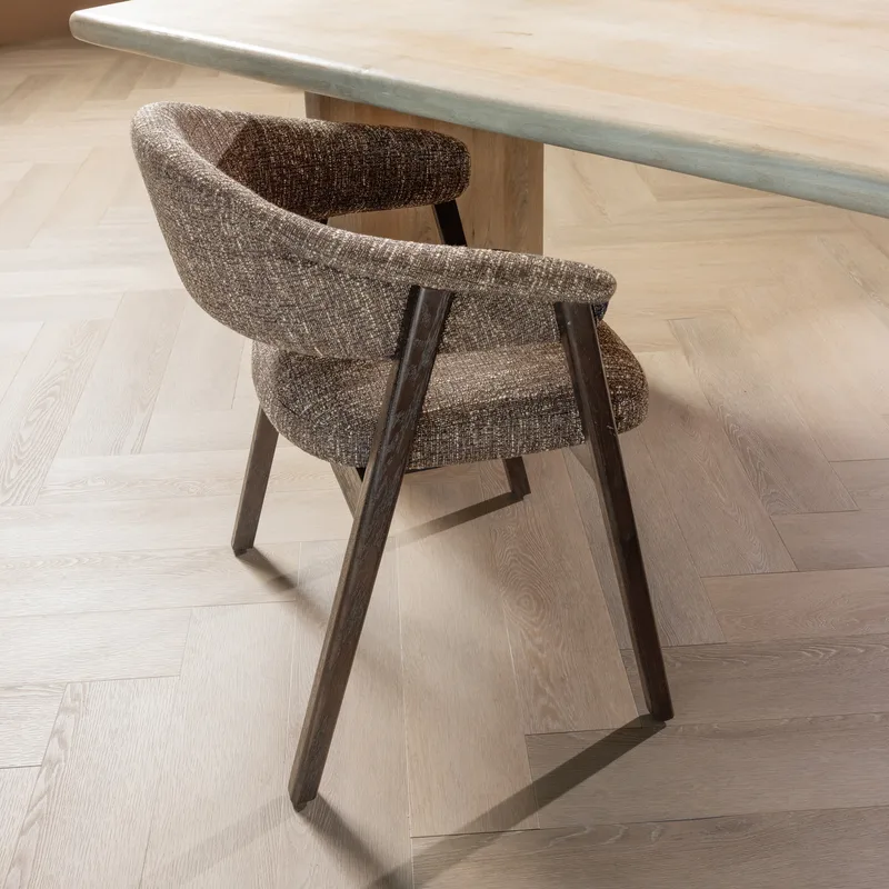 Ruokatuoli käsinojilla Tunar, Ruskea melange