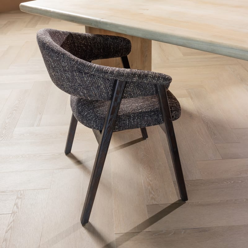 Ruokatuoli käsinojilla Tunar, Tummanruskea melange