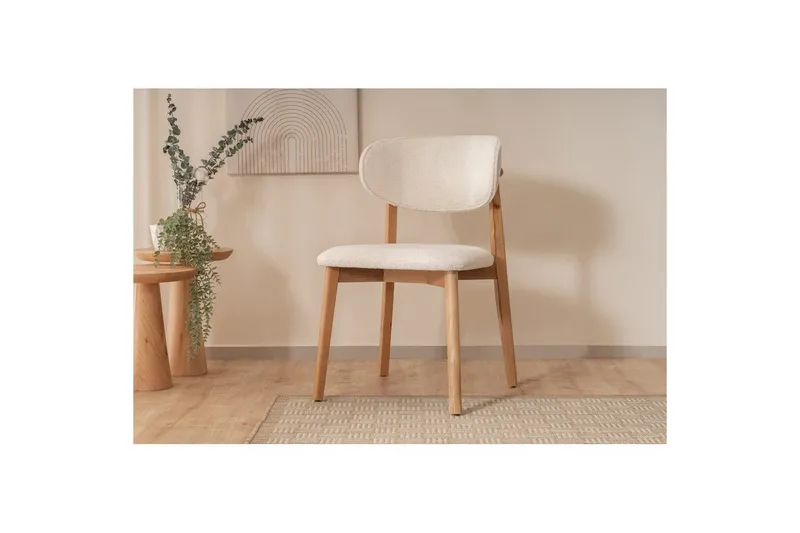 Ruokatuoli Karela Puu / Valkoinen, Valkoisenvärinen puu