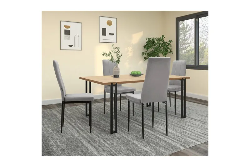 Ruokatuoli Kelly Harmaa, Sametti - Harmaa, Sametti - Huonekalut - Tuoli & nojatuoli - Ruokapöydän tuolit