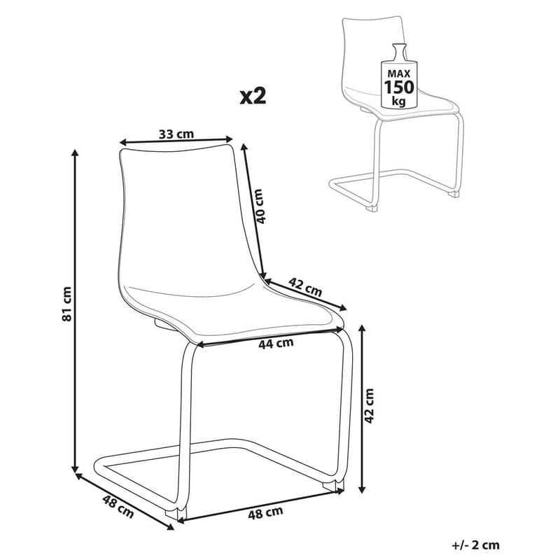Ruokatuoli Marshall 2-pakkaus - Valkoinen, Hopea - Huonekalut - Tuoli & nojatuoli - Ruokapöydän tuolit