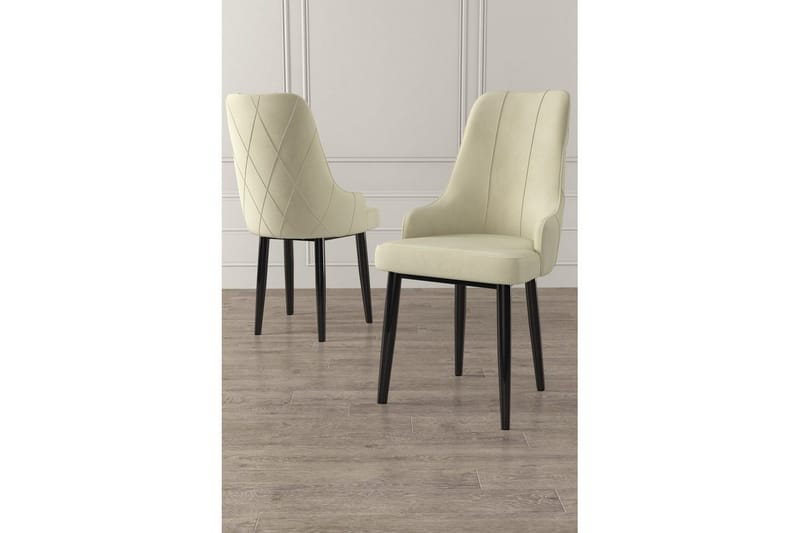 Ruokatuoli Mobarkar Kerma / Musta - Kerma / Musta - Huonekalut - Tuoli & nojatuoli - Ruokapöydän tuolit