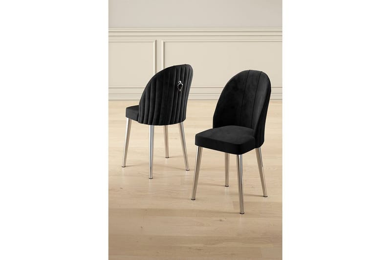 Ruokatuoli Orlen Musta / Kromi - Musta / Kromi - Huonekalut - Tuoli & nojatuoli - Ruokapöydän tuolit