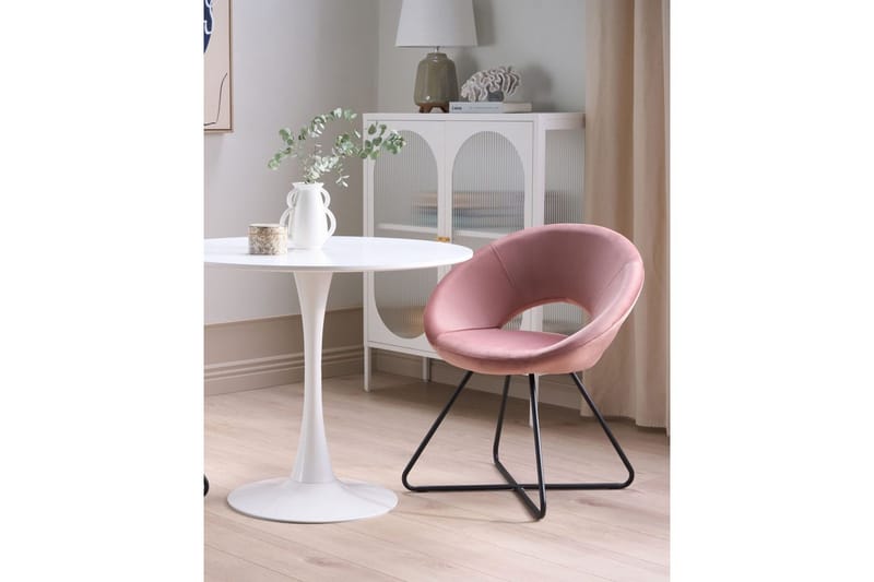 Ruokatuoli Rachel - Vaaleanpunainen, musta, Rosa, Musta - Huonekalut - Tuoli & nojatuoli - Ruokapöydän tuolit