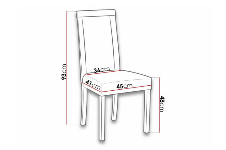 Ruokatuoli Rowden - Musta/Valkoinen - Ruokapöydän tuolit