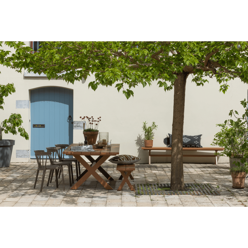 Ruokatuoli säleillä Bliss ulkokäyttöön - Ruskea melange - Huonekalut - Tuoli & nojatuoli - Ruokapöydän tuolit