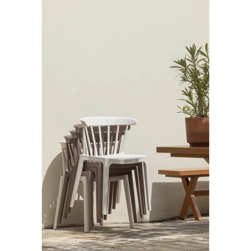 Ruokatuoli säleillä Bliss ulkokäyttöön - Ruskea melange - Huonekalut - Tuoli & nojatuoli - Ruokapöydän tuolit