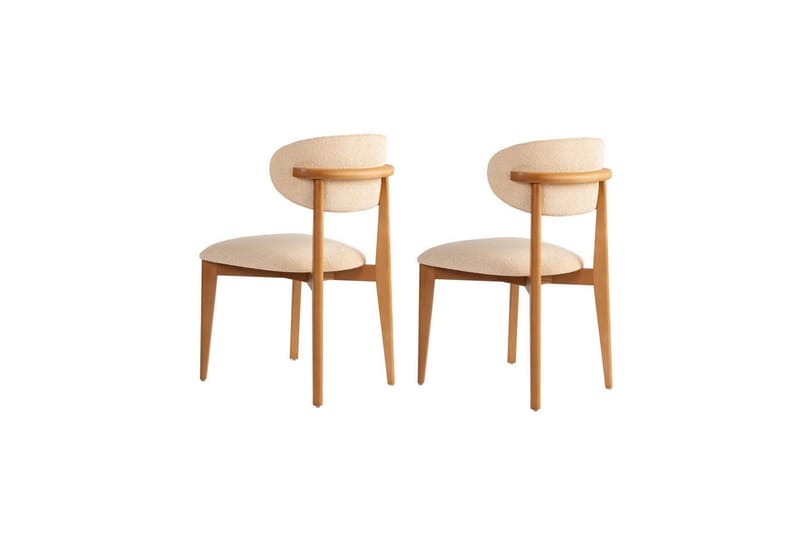 Ruokatuoli Sanroman Classic Beige / Tumma tammi - Beige / Tumma tammi - Huonekalut - Tuoli & nojatuoli - Ruokapöydän tuolit