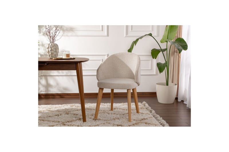 Ruokatuoli Sanroman Classic Valkoinen / Vaalea tammi - Valkoinen / Vaalea tammi - Huonekalut - Tuoli & nojatuoli - Ruokapöydän tuolit