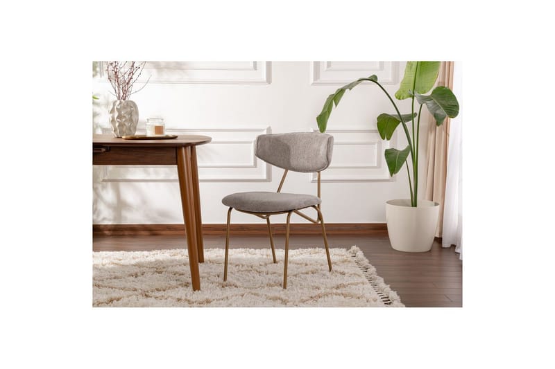 Ruokatuoli Sanroman Harmaa / Kulta - Harmaa / Kulta - Huonekalut - Tuoli & nojatuoli - Ruokapöydän tuolit