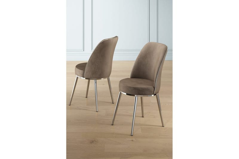 Ruokatuoli Sugako Cappuccino / kromi - Cappuccino / kromi - Huonekalut - Tuoli & nojatuoli - Ruokapöydän tuolit