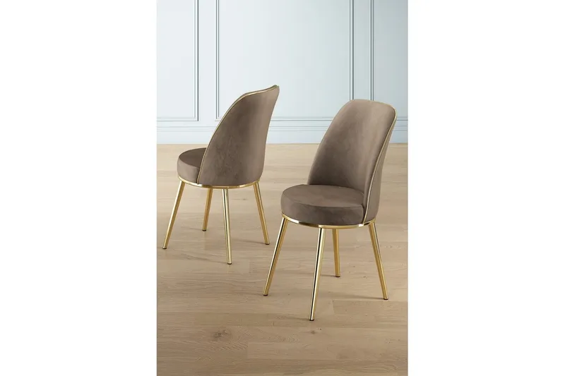 Ruokatuoli Sugako Cappuccino / kulta - Cappuccino / kulta - Huonekalut - Tuoli & nojatuoli - Ruokapöydän tuolit