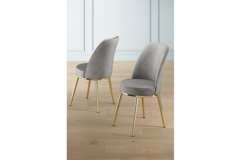 Ruokatuoli Sugako Harmaa / Kulta - Harmaa / Kulta - Huonekalut - Tuoli & nojatuoli - Ruokapöydän tuolit
