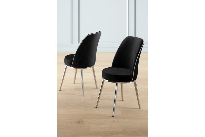 Ruokatuoli Sugako Musta / Kromi - Musta / Kromi - Huonekalut - Tuoli & nojatuoli - Ruokapöydän tuolit
