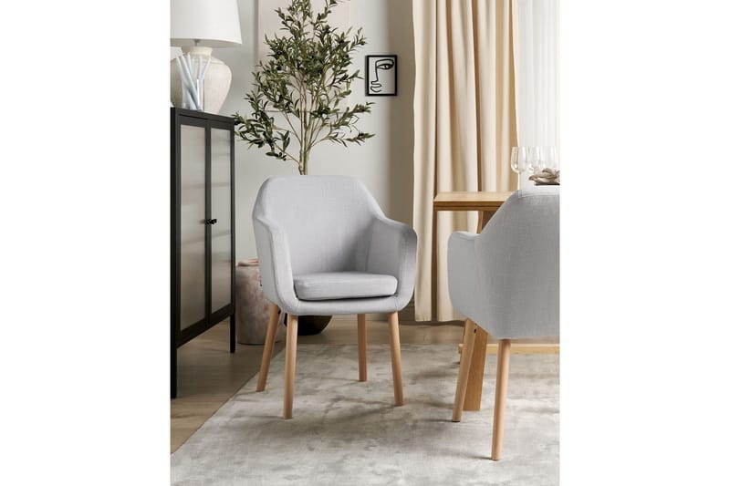 Ruokatuoli Yorkville ll - Harmaa, vaalea puu - Huonekalut - Tuoli & nojatuoli - Ruokapöydän tuolit