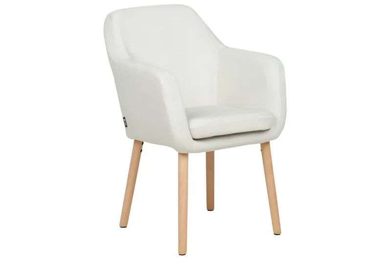 Ruokatuoli Yorkville ll - Valkoinen, vaalea puu - Huonekalut - Tuoli & nojatuoli - Ruokapöydän tuolit