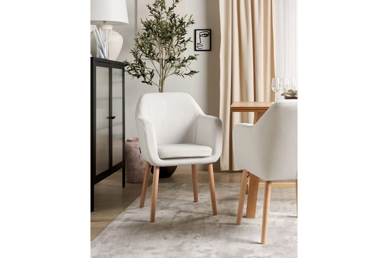 Ruokatuoli Yorkville ll - Valkoinen, vaalea puu - Huonekalut - Tuoli & nojatuoli - Ruokapöydän tuolit