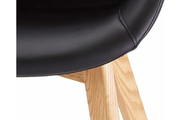 Berton ruokatuoli keinonahkaa, 2 kpl - Musta/tammi - Huonekalut - Tuoli & nojatuoli - Ruokapöydän tuolit