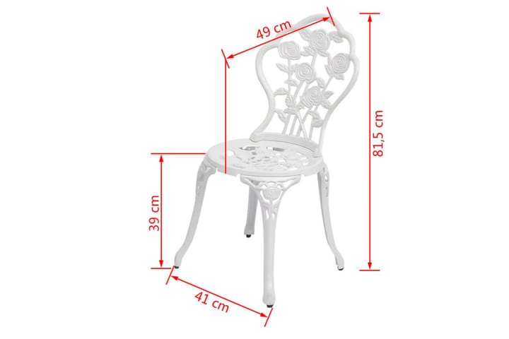 Bistrotuolit 2 kpl valualumiini valkoinen - Valkoinen - Ruokapöydän tuolit