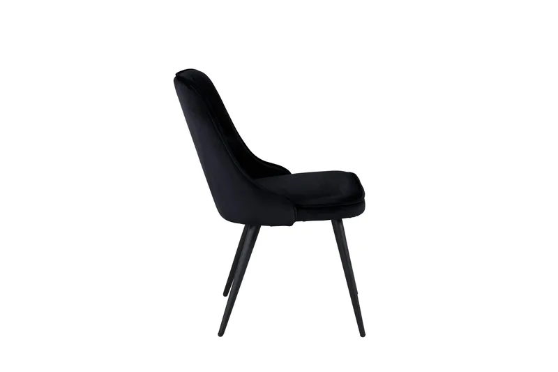 Chantor Lyx Samettituoli - Musta/Musta - Huonekalut - Tuoli & nojatuoli - Ruokapöydän tuolit
