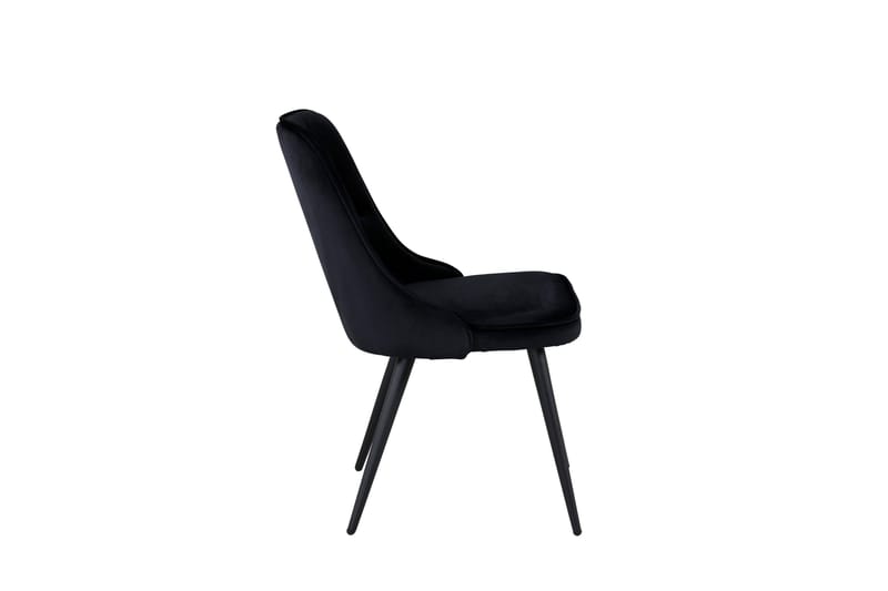 Chantor Lyx Samettituoli - Musta/Musta - Huonekalut - Tuoli & nojatuoli - Ruokapöydän tuolit