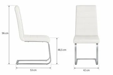 Cibus-ruokailu- ja keittiötuoli, keinonahkaverhoilu ja kromijalat - Valkoinen - Huonekalut - Tuoli & nojatuoli - Ruokapöydän tuolit