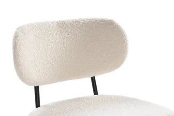 Gemmiano Teddy -tuoli – valkoinen bouclé-/teddy-kankainen ruokapöydän tuoli mustilla metallijaloilla - Valkoinen teddy-kangas / mustat jalat - Huonekalut - Tuoli & nojatuoli - Ruokapöydän tuolit