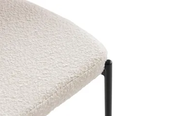 Gemmiano Teddy - valkoinen ruokapöydän tuoli buklee-/teddykankaalla ja mustilla metallijaloilla - Valkoinen teddykangas / mustat jalat - Huonekalut - Tuoli & nojatuoli - Ruokapöydän tuolit