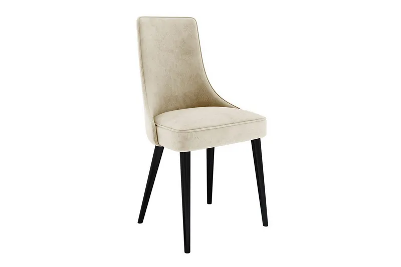 Glenarm ruokatuoli kangasta puujaloilla, Beige|Musta