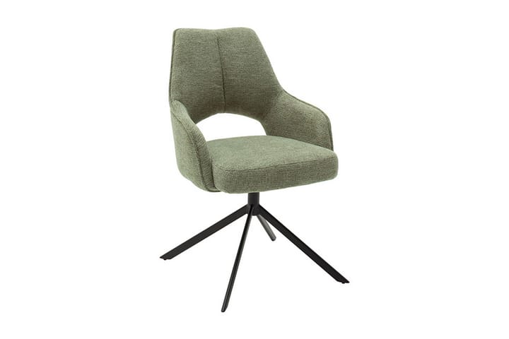 Käsinojallinen tuoli Bornor 4 jalkaa - Vihreä/Musta - Meikkituoli - Käsinojallinen tuoli - Ruokapöydän tuolit
