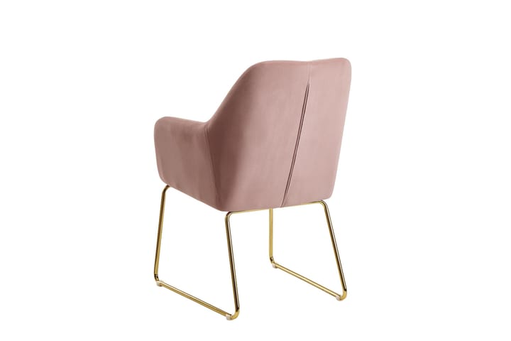 Käsinojallinen tuoli Clanton - Roosa/Kulta - Meikkituoli - Käsinojallinen tuoli - Ruokapöydän tuolit