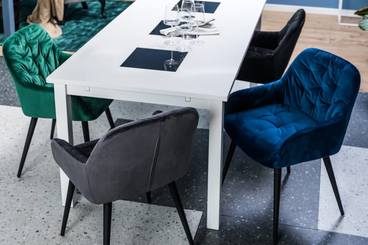 Keittiötuoli Khloe Sametti - Vihreä/Musta - Ruokapöydän tuolit - Meikkituoli - Käsinojallinen tuoli