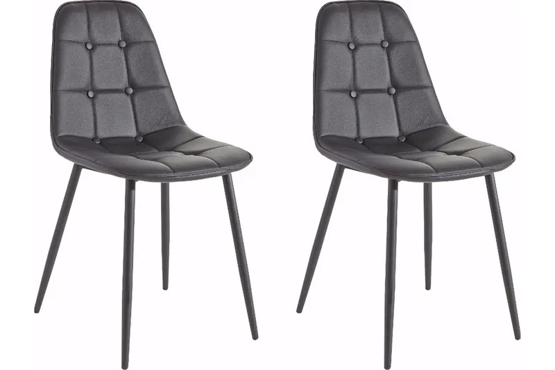 Keittiötuoli Tito Keinonahka 2-pak, Musta/Metalli