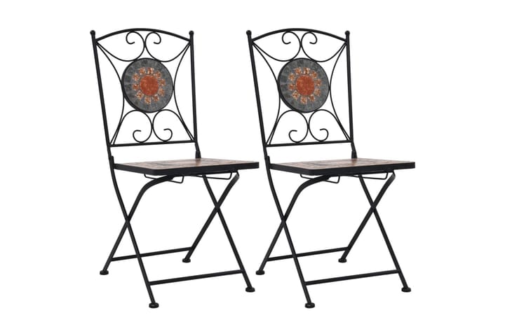 Mosaiikki bistrotuolit 2 kpl oranssi/harmaa - Oranssi - Ruokapöydän tuolit