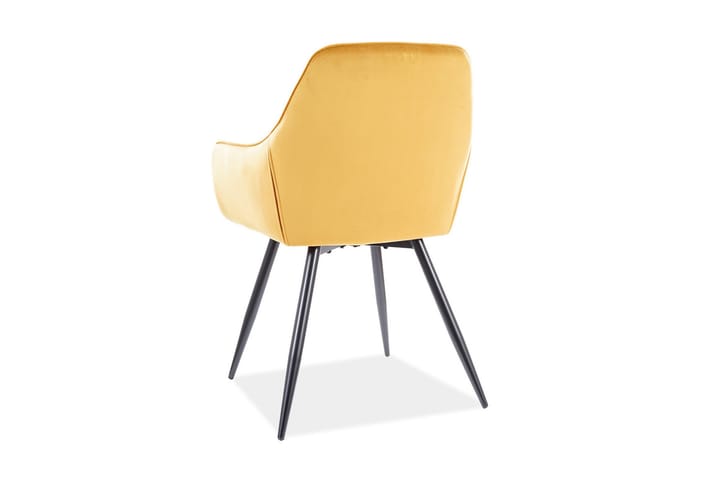 Nojatuoli Ancton - Sametti/Curry/Musta - Meikkituoli - Käsinojallinen tuoli - Ruokapöydän tuolit