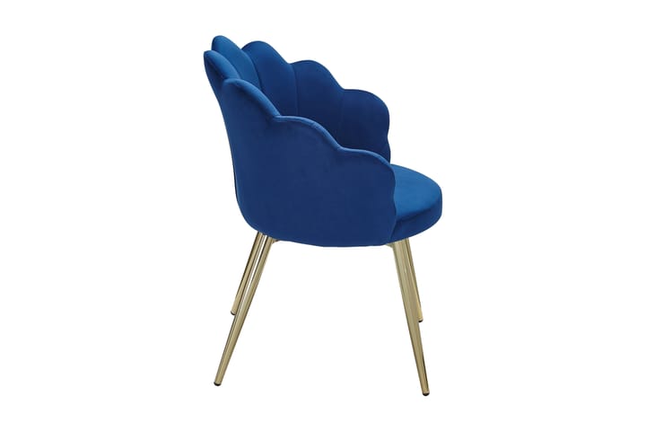 Nojatuoli Clanton - Tummansininen/Kulta - Meikkituoli - Käsinojallinen tuoli - Ruokapöydän tuolit