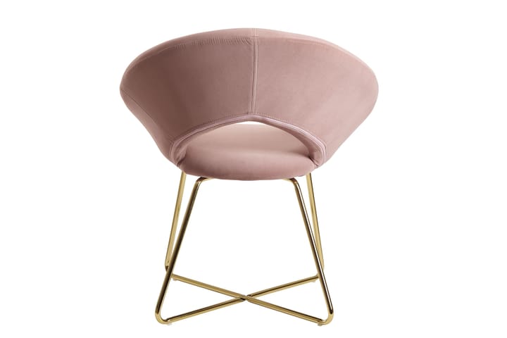 Nojatuoli Clanton - Vaaleanpunainen/Kulta - Ruokapöydän tuolit - Meikkituoli - Käsinojallinen tuoli